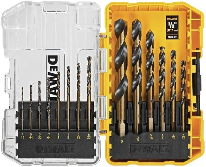 DEWALT Drill Bit Set, 3-Flats Shank,14-Piece, 135 Degree Split Point, for Plastic, Wood and Metal... | Amazon (US)