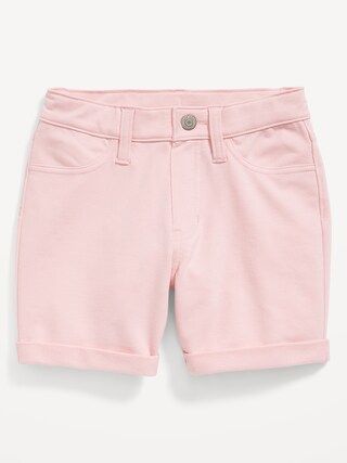 French Terry Rolled-Cuff Midi Shorts for Girls | Old Navy (US)