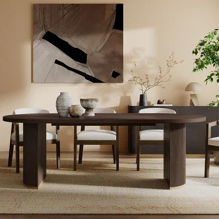 Christopher Knight Home - Eleanor Modern Style Oval Rubberwood Dining Table - 88" W x 40" D x 30"... | Bed Bath & Beyond