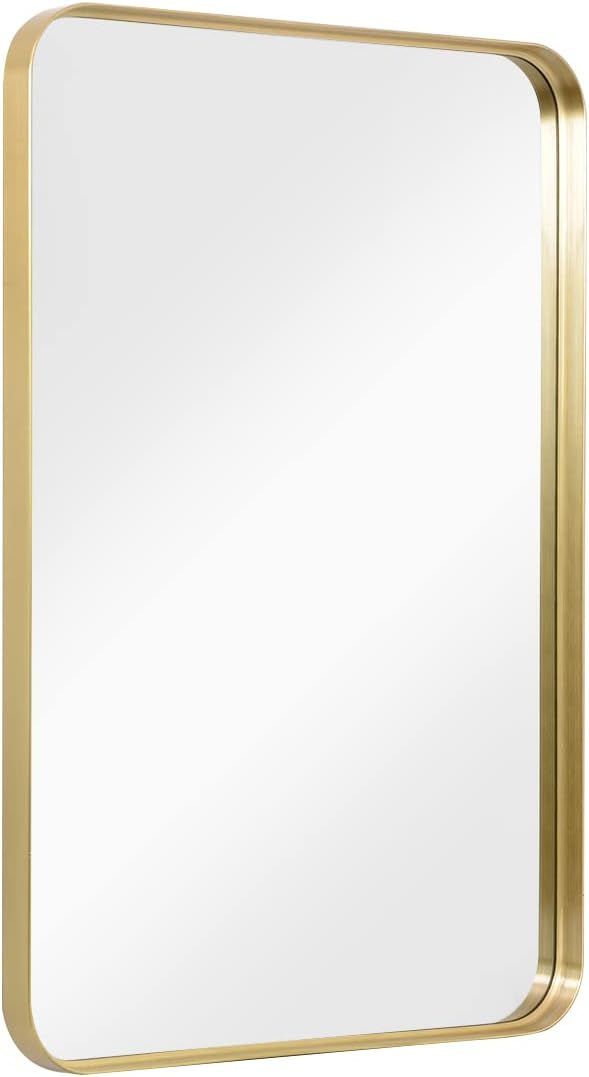 Otlsh Wall Mirror for Bathroom, 20x30 Inch Gold Bathroom Mirror, Rectangular Wall Mounted Decorat... | Amazon (US)