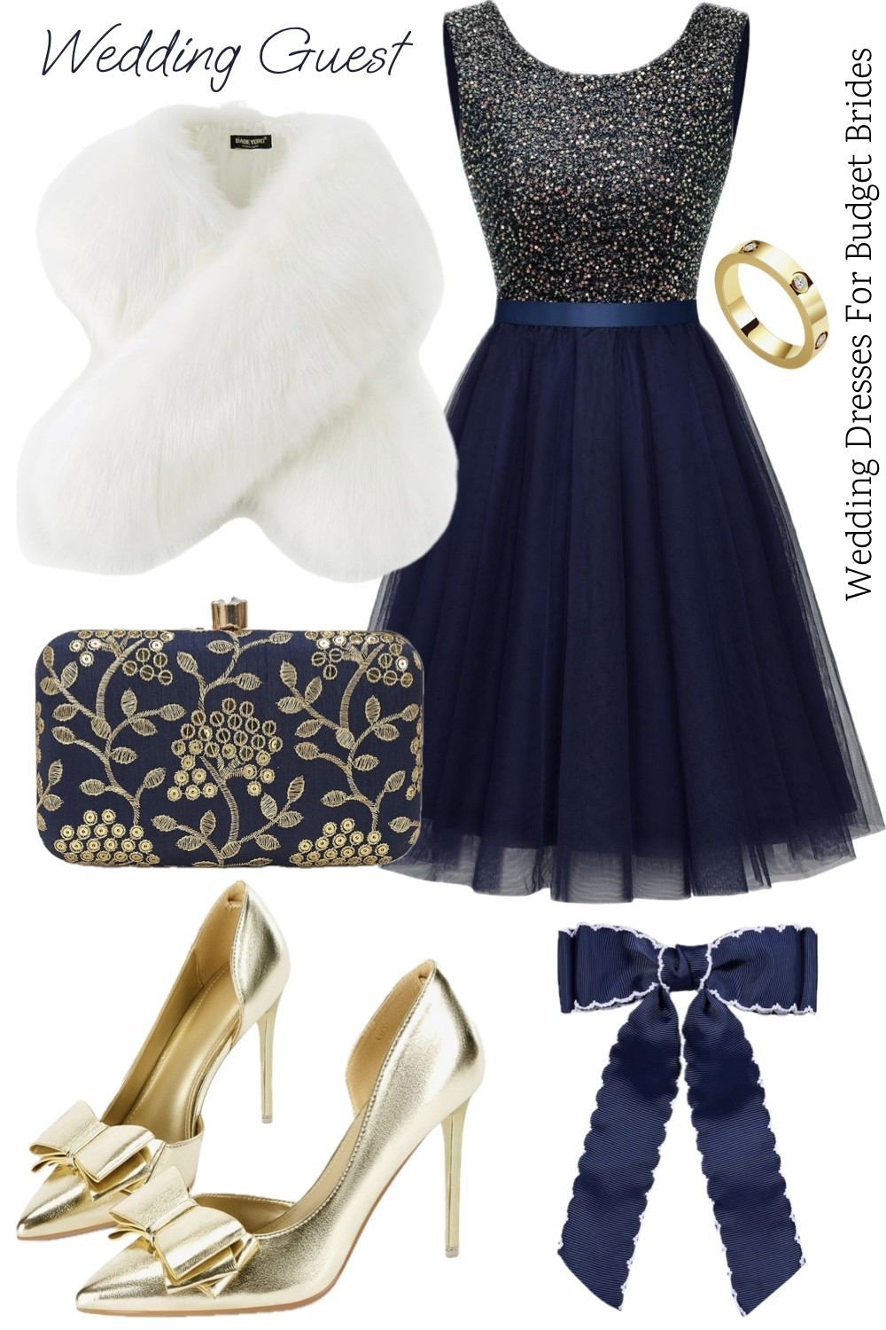 Winter wedding navy blue, gold, and white cocktail outfit idea. All on Amazon. 

#LTKSeasonal #LTKWedding #LTKFindsUnder50