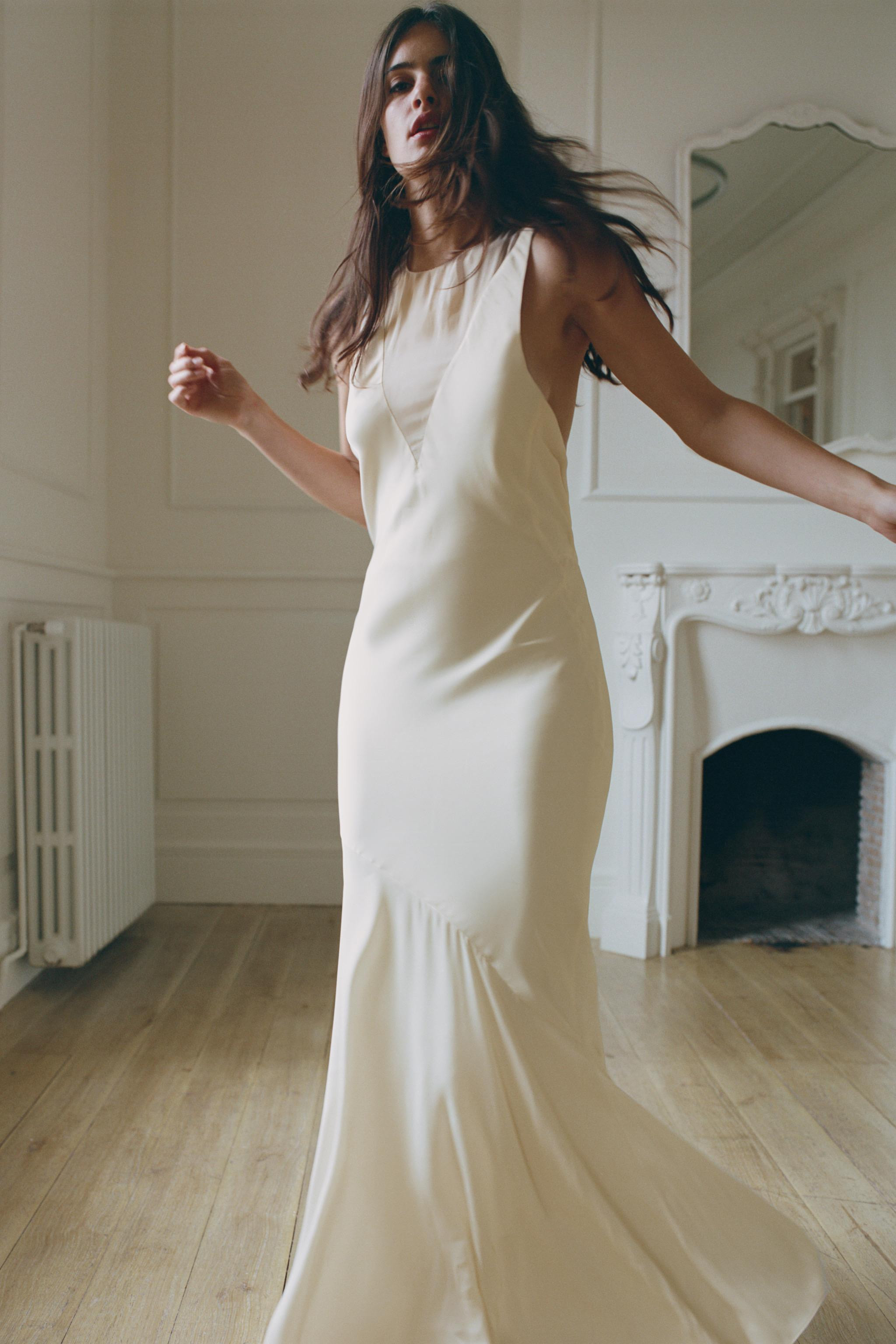 COMBINATION SATIN EFFECT LONG DRESS | Zara US