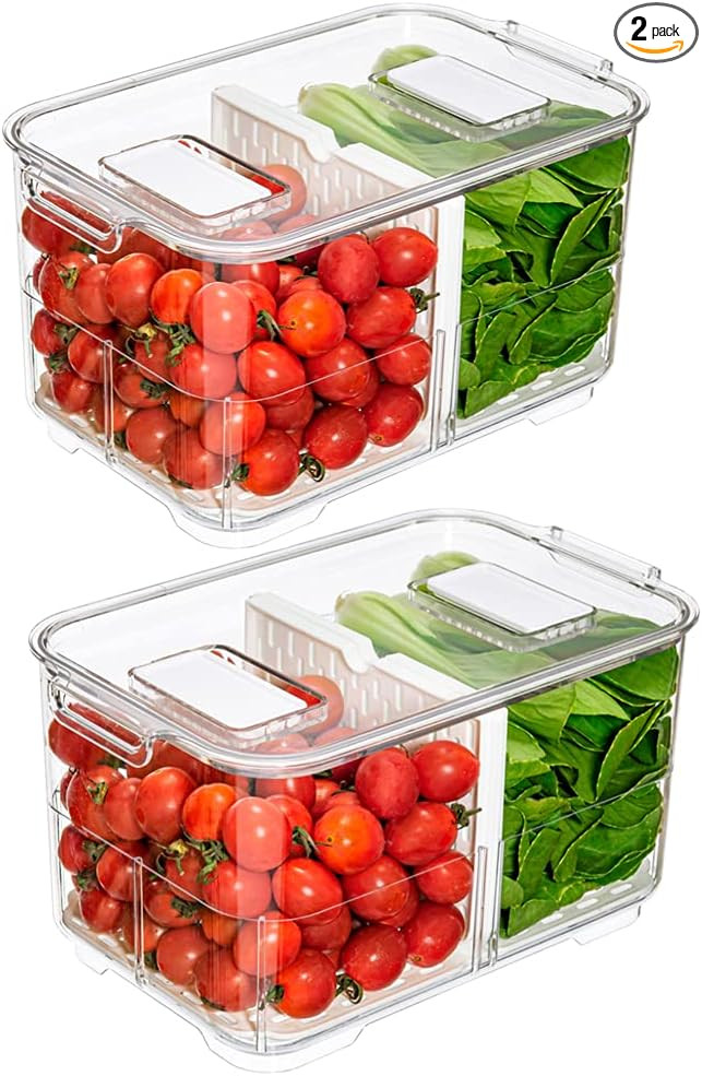 blitzlabs Produce Saver Lettuce Container, Refrigerator Organizer Bins Fridge Food Storage Contai... | Amazon (US)
