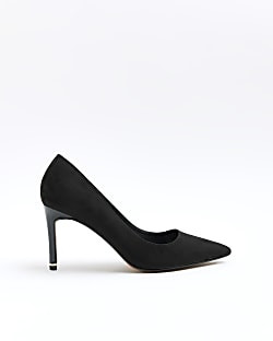 Black heeled court shoes | River Island (UK & IE)