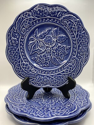 Bordallo Pinheiro Vintage Blue 9 inch Plates Set of 3 | eBay US