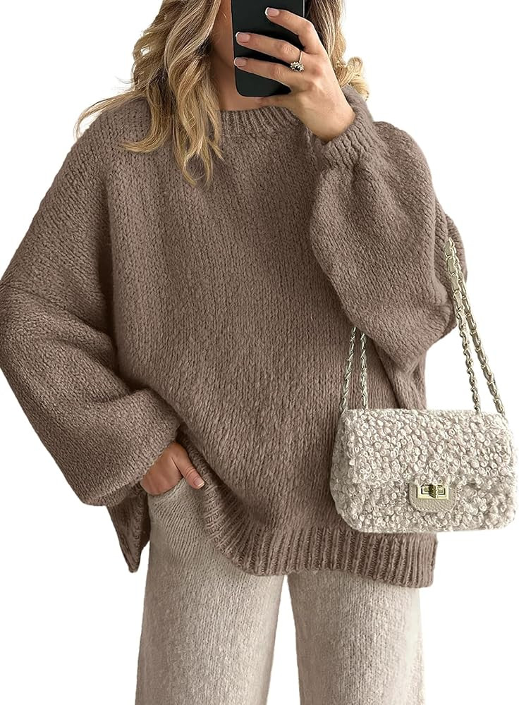 LILLUSORY Oversized Sweaters for Women Trendy 2025 Fall Fashion Outfits Fuzzy Crewneck Pullover T... | Amazon (US)