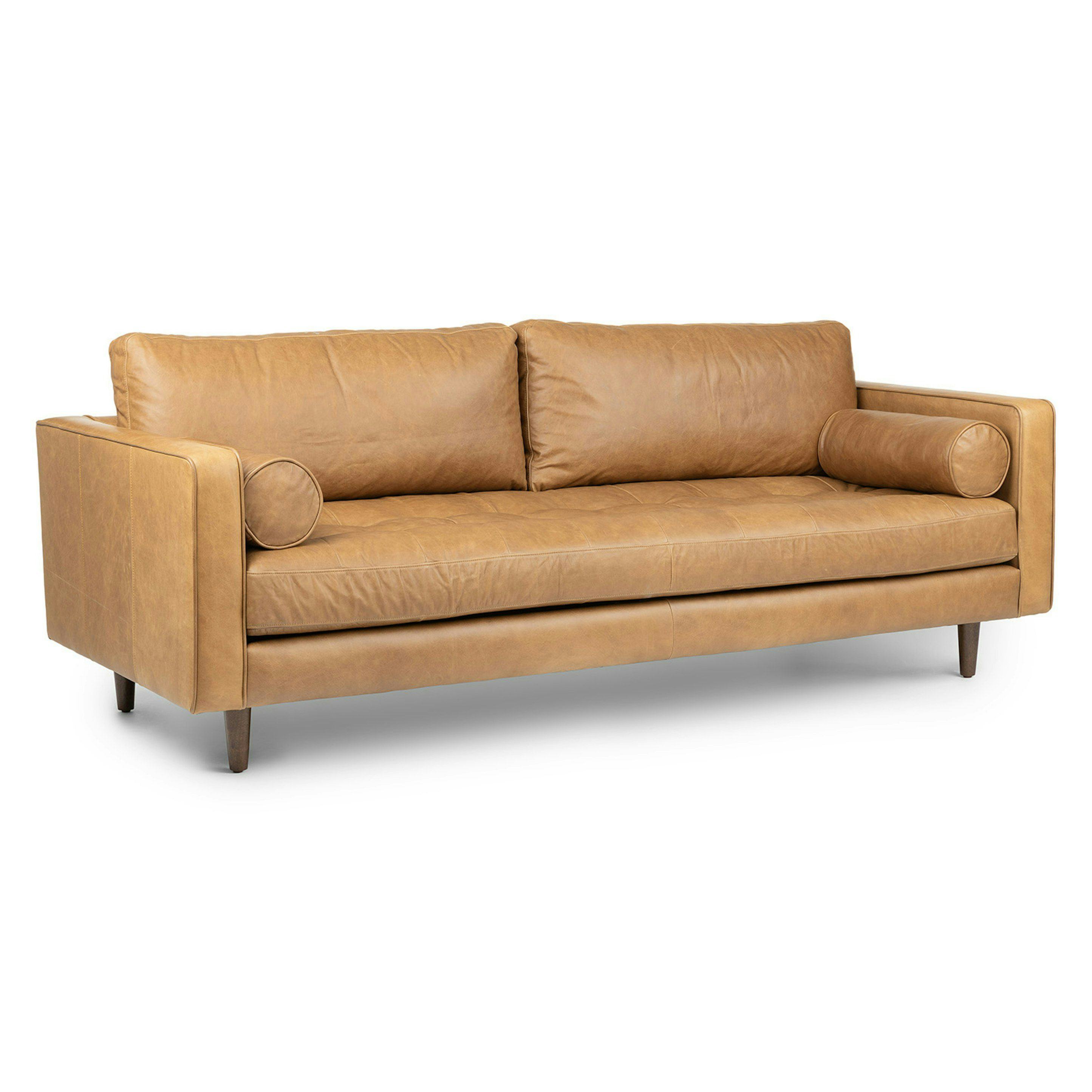 Sven 88" Tufted Leather Sofa - Charme Tan | Article
