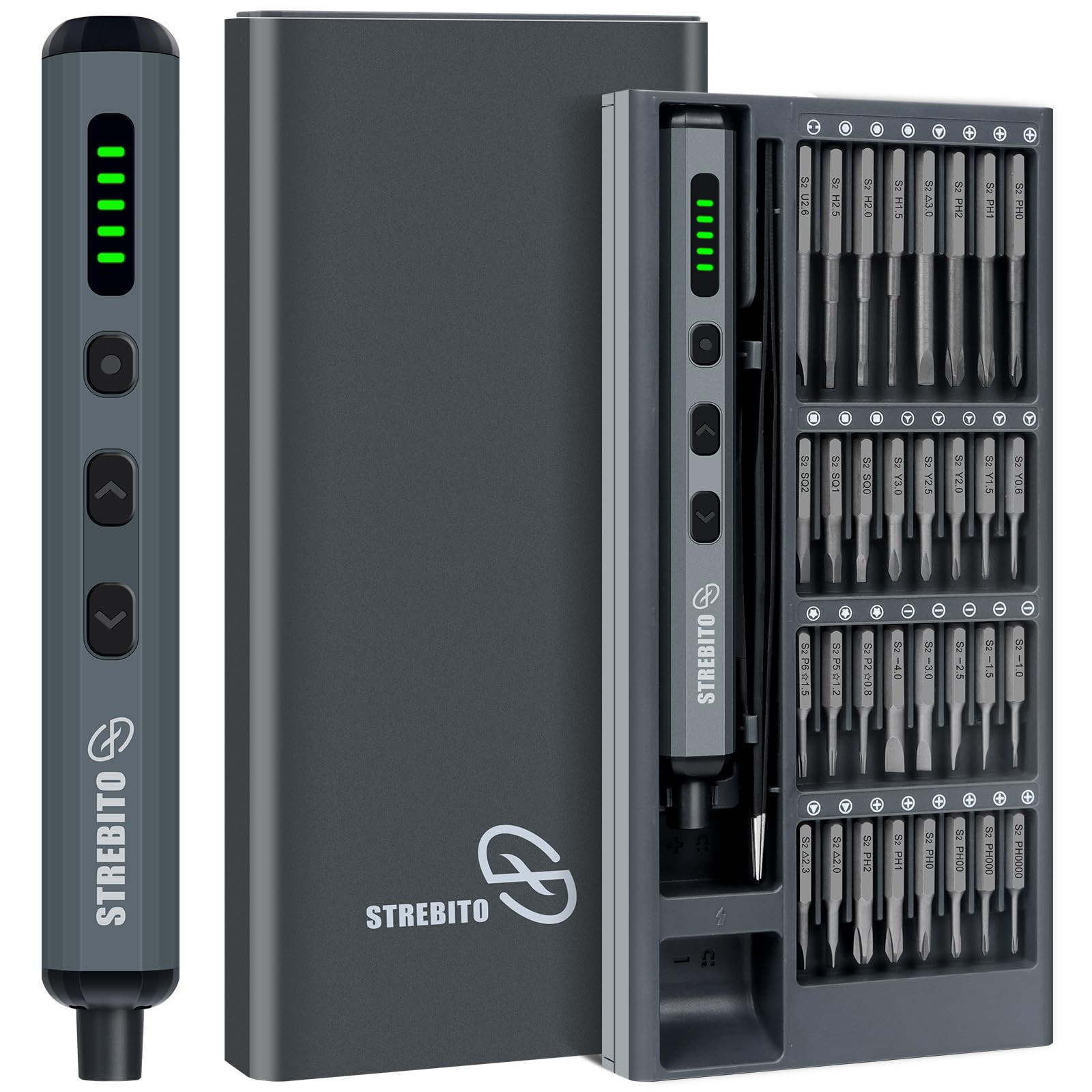 STREBITO Mini Electric Screwdriver Set, 70 in 1 Small Electric Screwdriver - 64 S2 Preicison Bits... | Amazon (US)
