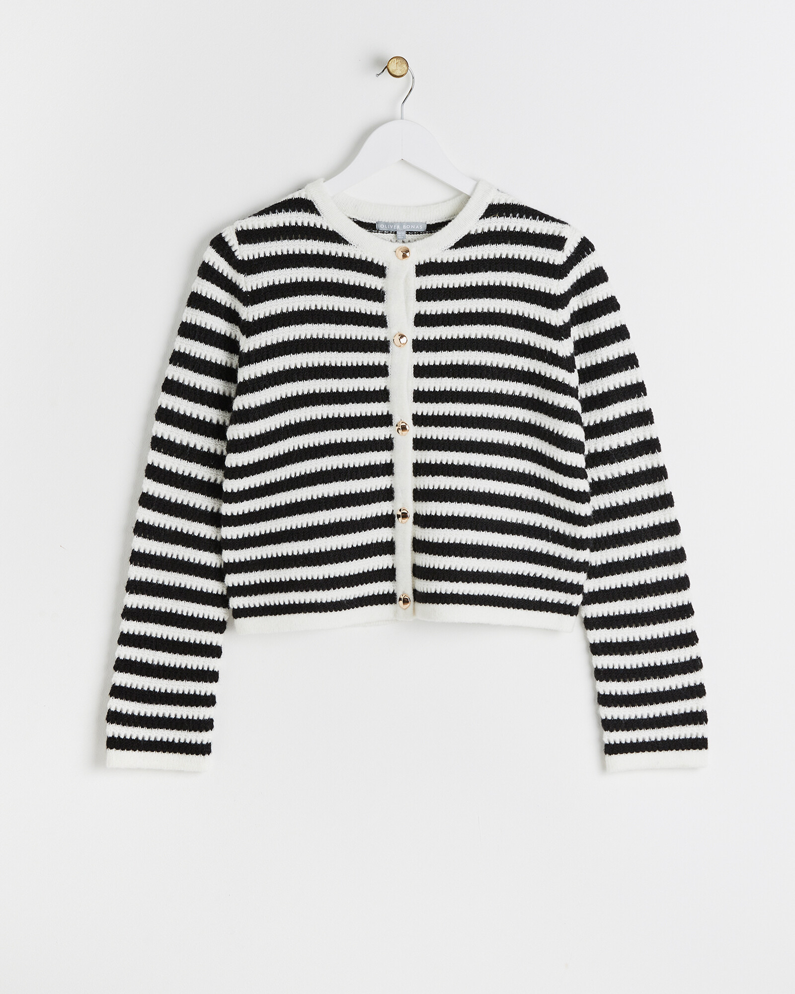 Monochrome Stripe Knitted Cardigan | Oliver Bonas | Oliver Bonas (Global)