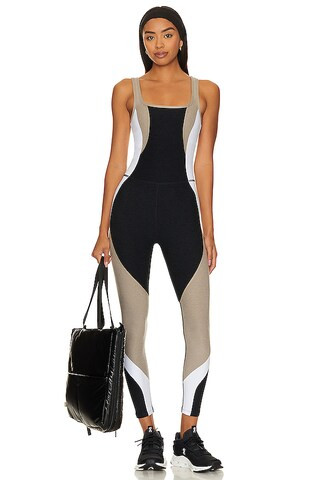 Beyond Yoga Spacedye Outlines Jumpsuit in Darkest Night Colorblock from Revolve.com | Revolve Clothing (Global)