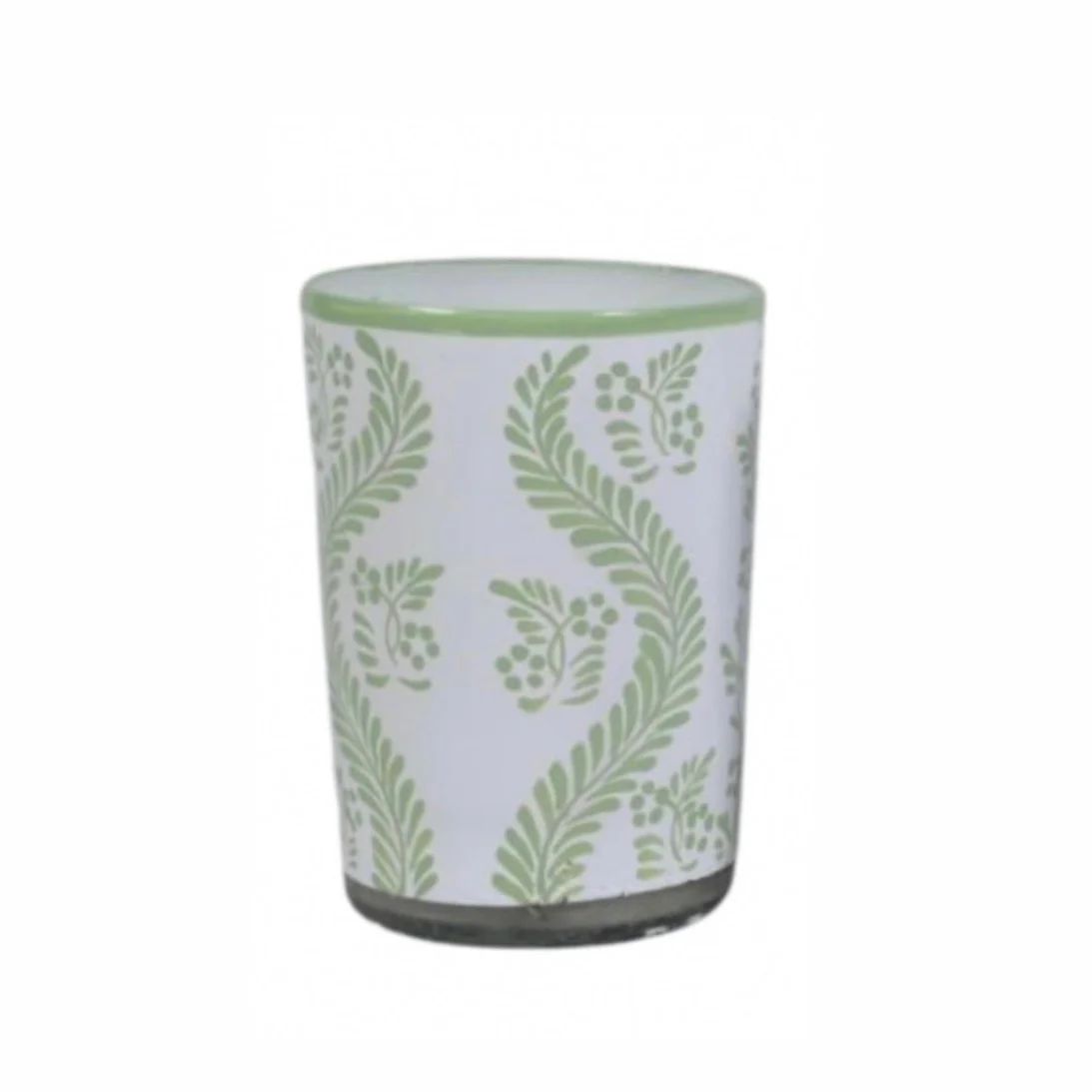 Handpainted Moss Green Floral Glass/Bud Vase | Sea Marie Designs