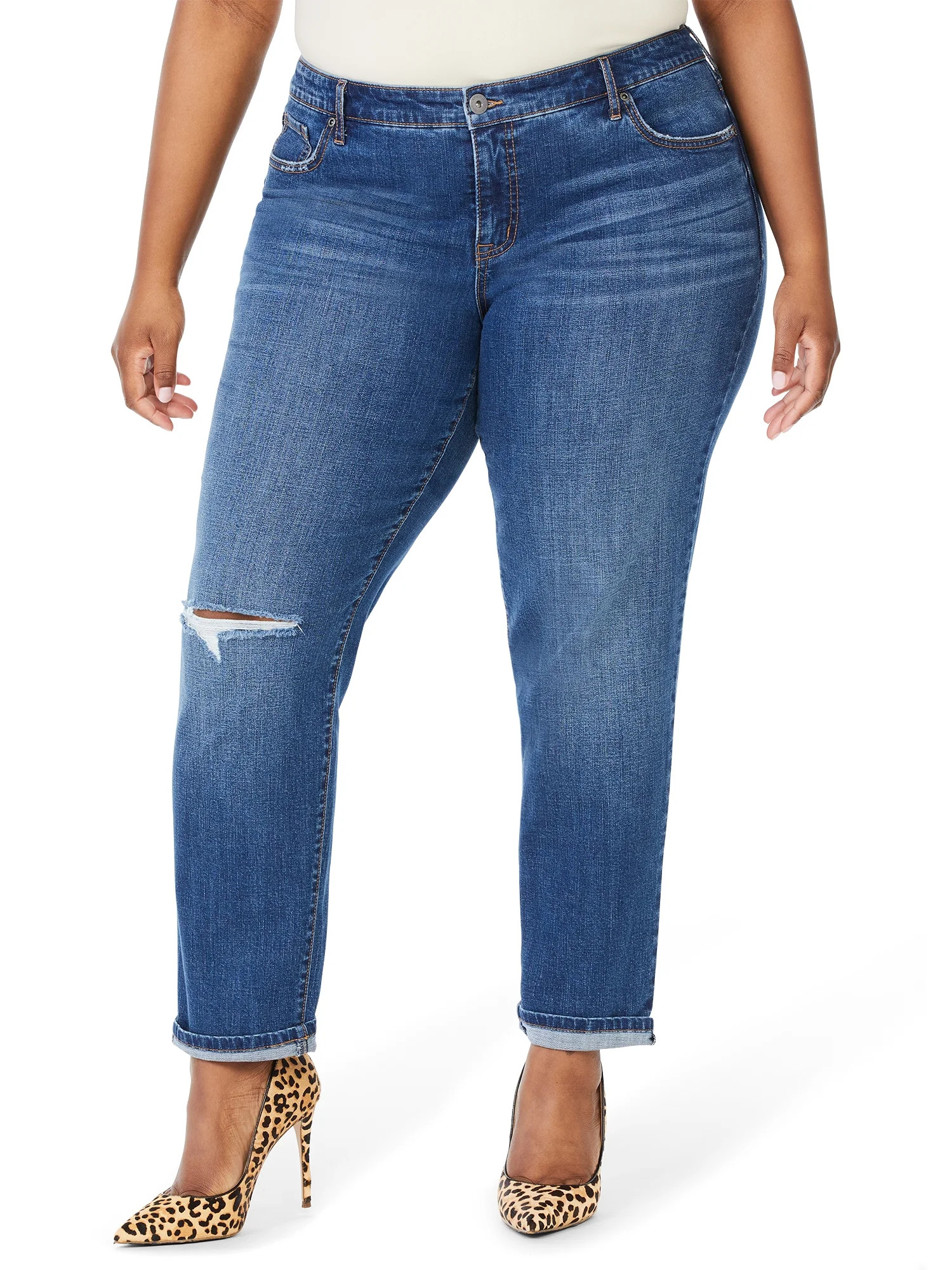 Sofia Jeans by Sofia Vergara Plus Size Bagi Boyfriend Mid-Rise Jean | Walmart (US)