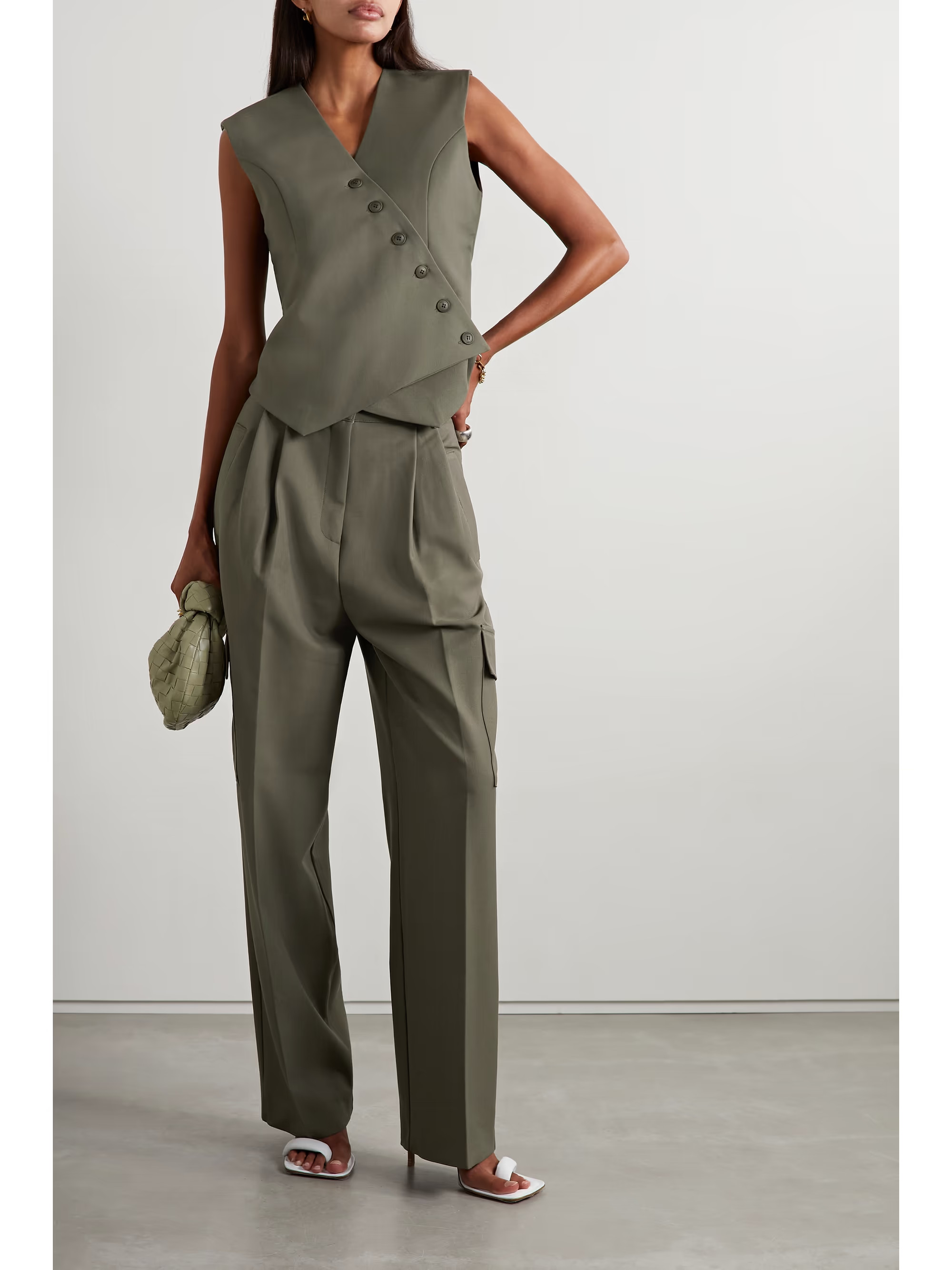 Maesa asymmetric woven vest | NET-A-PORTER (UK & EU)