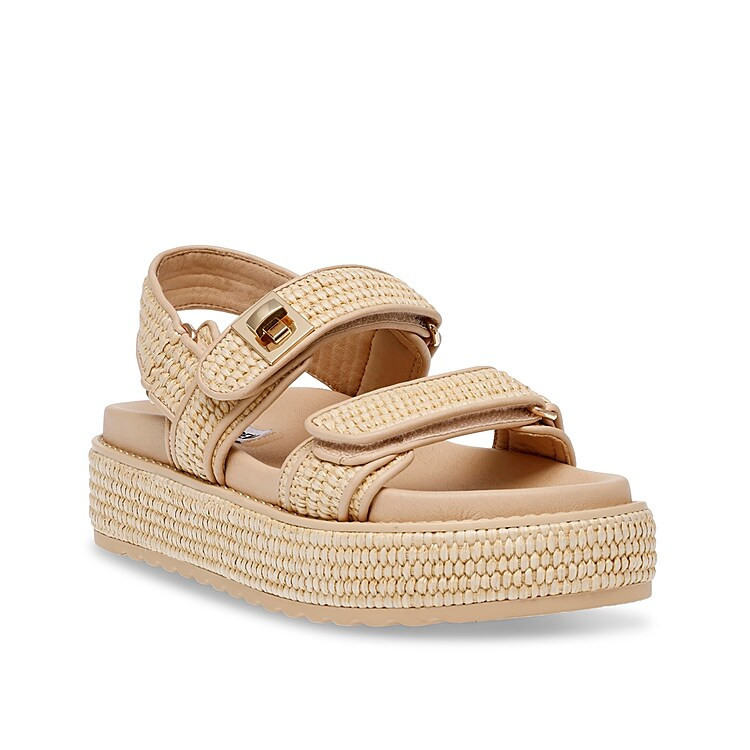 Steve Madden Big Mona Platform Sandal | Women's | Beige Raffia | Size 9.5 | Sandals | DSW