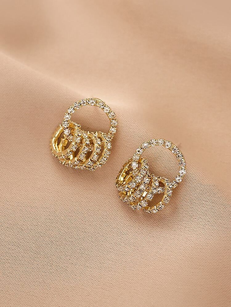 Rhinestone Ring Decor Drop Earrings | SHEIN