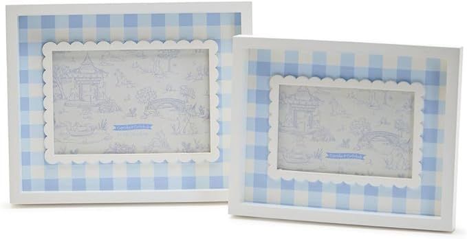 Two's Company Set Of 2 Blue Gingham Photo Frames in 4" X 6" And 5" X 7" Size | Amazon (US)
