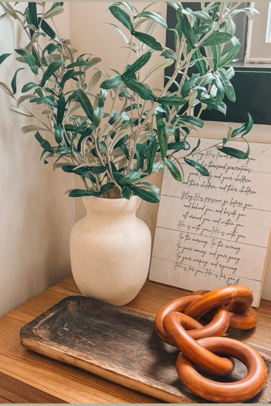 Faux arrangements are where it’s at— 

If you’re not a plant person like me (HELP!! I can’t keep anything alive!). Go Faux, No need to worry about watering, and no little hands knocking them over. 

“By wisdom a house is built, and through understanding it is established; through knowledge its rooms are filled with rare and beautiful treasures.” Proverbs 24:3-4

God cares for every detail, and I believe He’s given us the creativity to make our homes beautiful, even without a green thumb. There are great options that won’t break the bank but still look fabulous. Paired with the right home accents, these arrangements can be a little reminder of His peace and order in your space.

#homedesign #home #homedecor #fauxplants #targetstyle #target #christianhome #accents