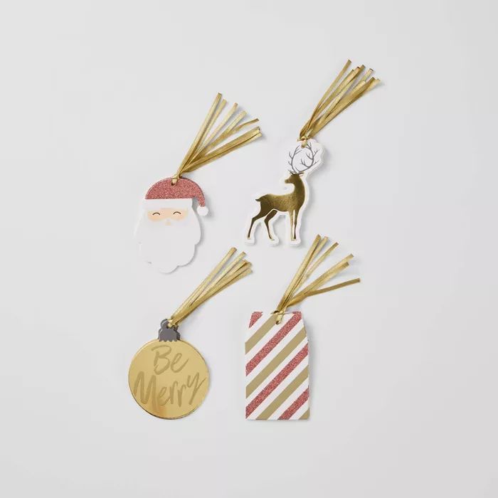 16ct Metallic Light Bulb/Santa/Be Merry Sticker Gift Tags - Wondershop™ | Target