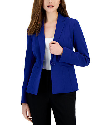 Women's Stretch Crepe One Button Blazer, Regular & Petite | Macy's