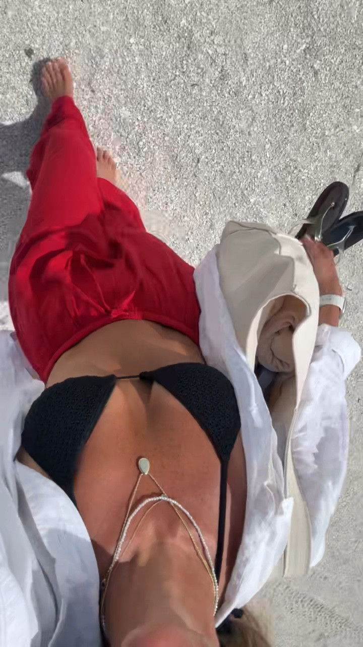 Beach day fit 🖤 @abercrombie Black crochet bikini top + red linen pants. @Aritzia oversized linen top. 

Wearing a S in both.

beach outfit, bikini top, black bikini, crochet bikini, linen pants, red linen pants, white linen shirt, beach coverup, vacation outfit, resort wear, summer style, Abercrombie swim, Aritzia linen, coastal style, summer OOTD, beach look, vacation style, swimsuit cover up, beach to lunch​​​​​​​​​​​​​​​​

#LTKSeasonal #LTKootd #LTKSwim