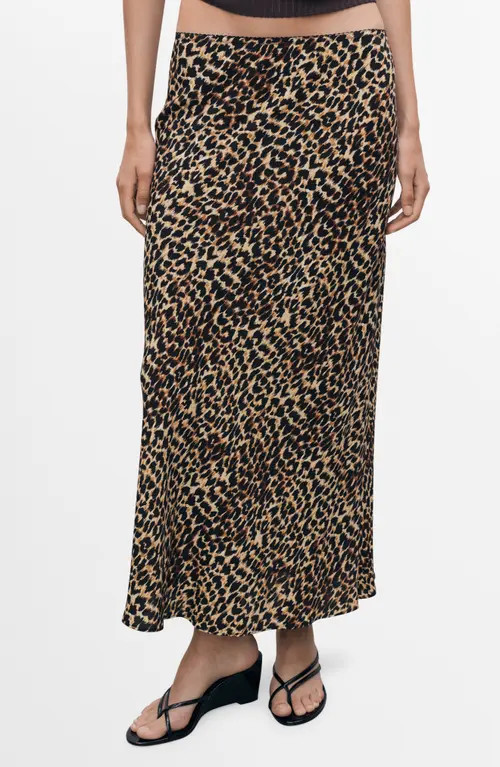 MANGO Animal Print Midi Skirt in Brown at Nordstrom, Size Xx-Small/x-Small | Nordstrom