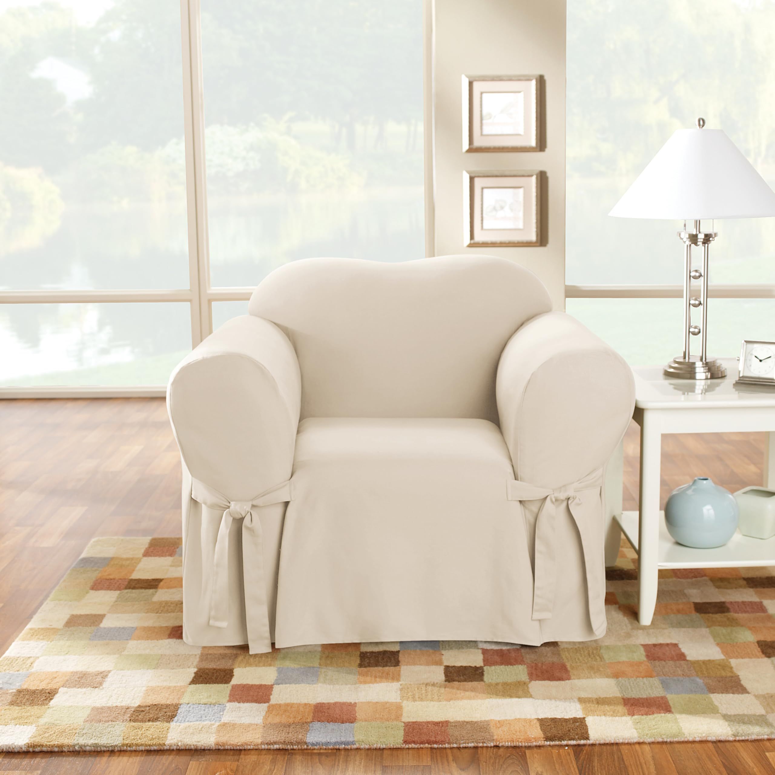 SureFit Duck 1 Piece Chair Slipcover in Natural | Amazon (US)