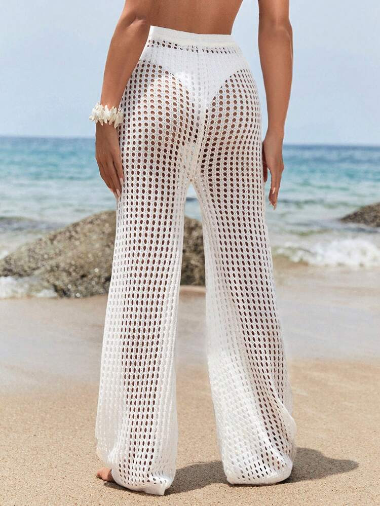 SHEIN Hollow Out Crochet Cover Up Pants | SHEIN