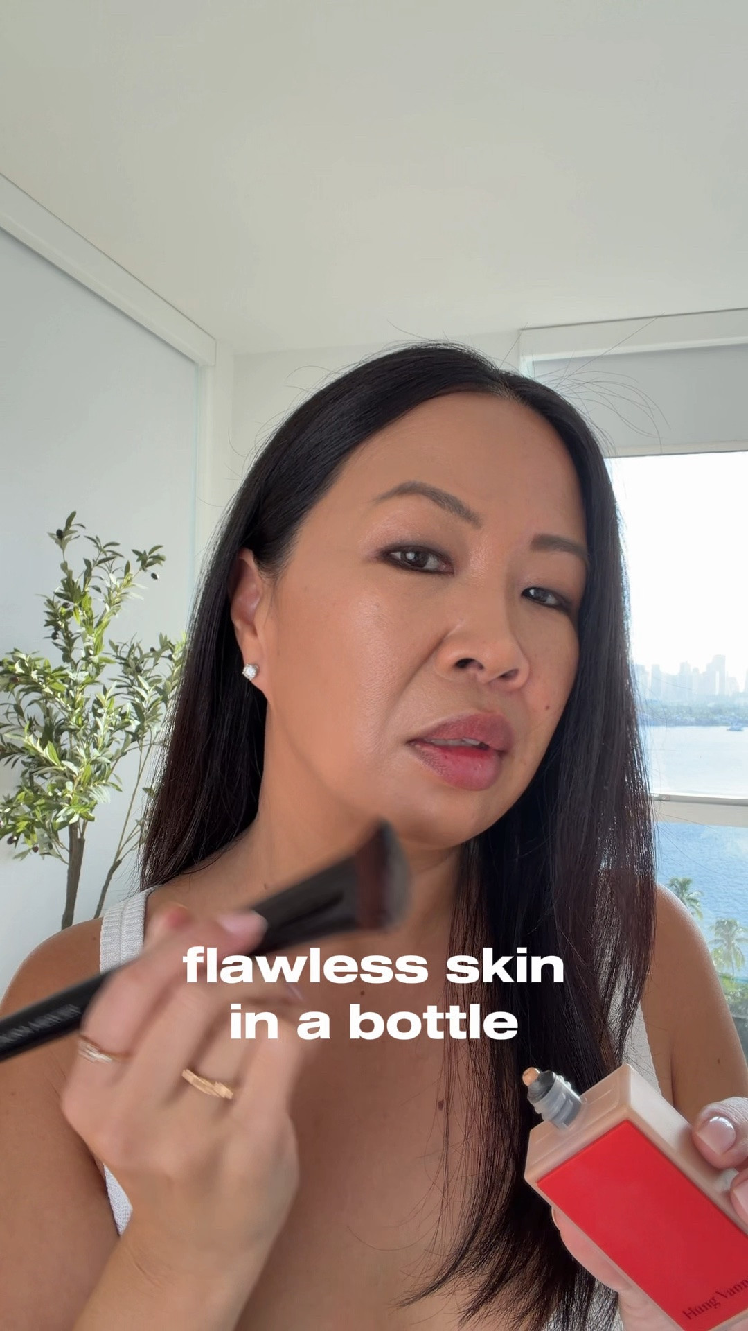 Flawless skin in a bottle! Picked up the @hungvanngo Red Carpet Serum Foundation during a week when my skin was just not cooperating. This smoothed out all my red patches and uneven areas to perfection. Tried a few shades in store and picked up 14 and 16 to try. Beyond impressed for a full coverage foundation! It offers impressive coverage but still looks like skin.

Wearing Shade 14 here with the @lauramercier Foundation Brush.

Also wearing:
@charlottetilbury Airbrush Flawless Powder in Medium
@narsissist Insatiable Liquid Blush Que Calor
@westmanatelier Lip Liner in Sable
@diorbeauty On Stage Lipstick 120 Iconic Rose
@hungvanngobeauty Glossy Lip Hue in 88

Have you tried this one yet? What is your shade match?