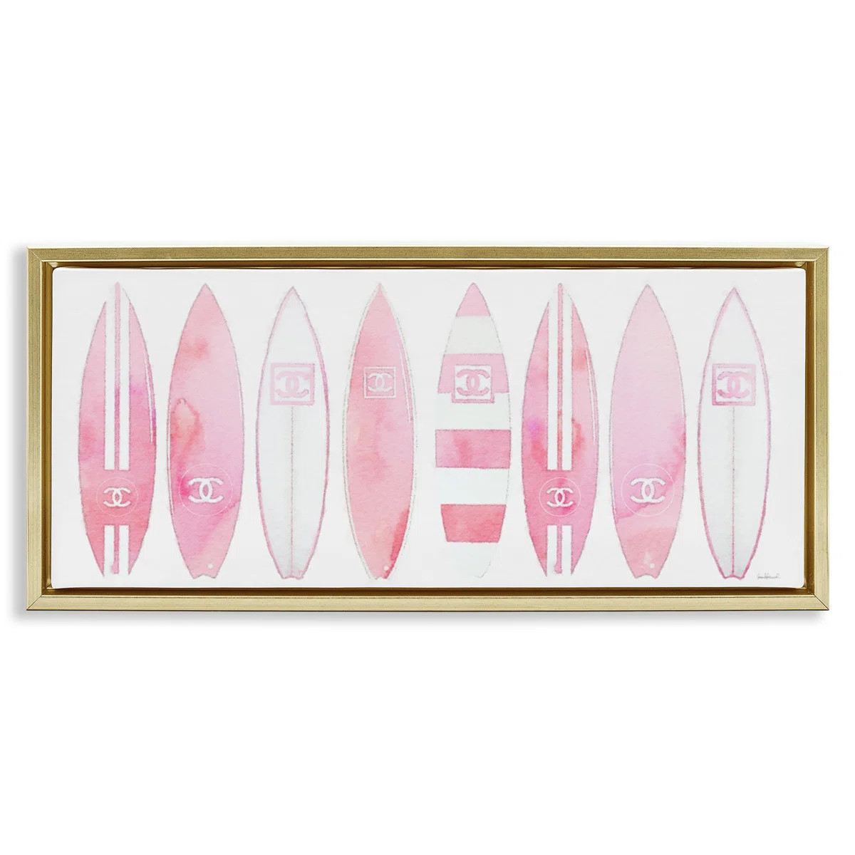 Nautical Glam Fashion Surfboards  Floater Canvas Wall Art by Amanda Greenwood | Wayfair North America
