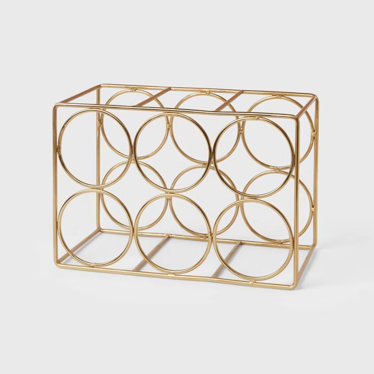 Iron Wire 6-Bottle Wine Rack Gold - Threshold™ | Target