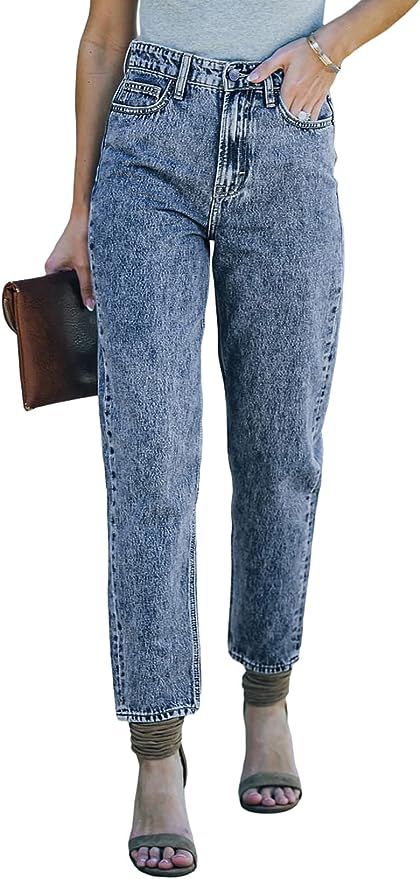 Sidefeel Womens Mom Jeans High Waist Stretchy Denim Pants | Amazon (US)