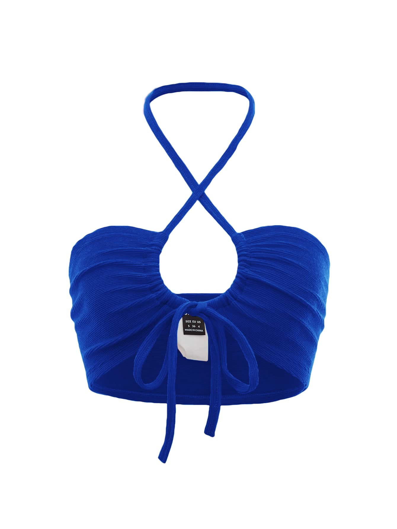 SHEIN ICON Dopamine Dressing Crisscross Knot Front Backless Halter Top | SHEIN