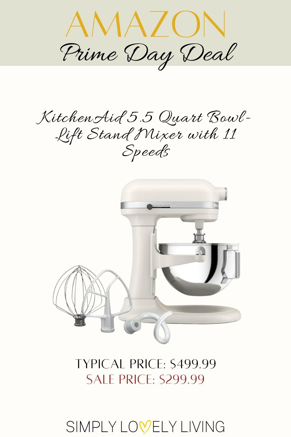 Amazon Prime Day Deal! KitchenAid lift stand mixer with 11 speeds. 5.5 quart bowl with attachments. 

#LTKHome #LTKSaleAlert