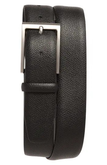 Nordstrom Shane Textured Leather Belt in Black at Nordstrom Rack, Size 36 | Nordstrom Rack