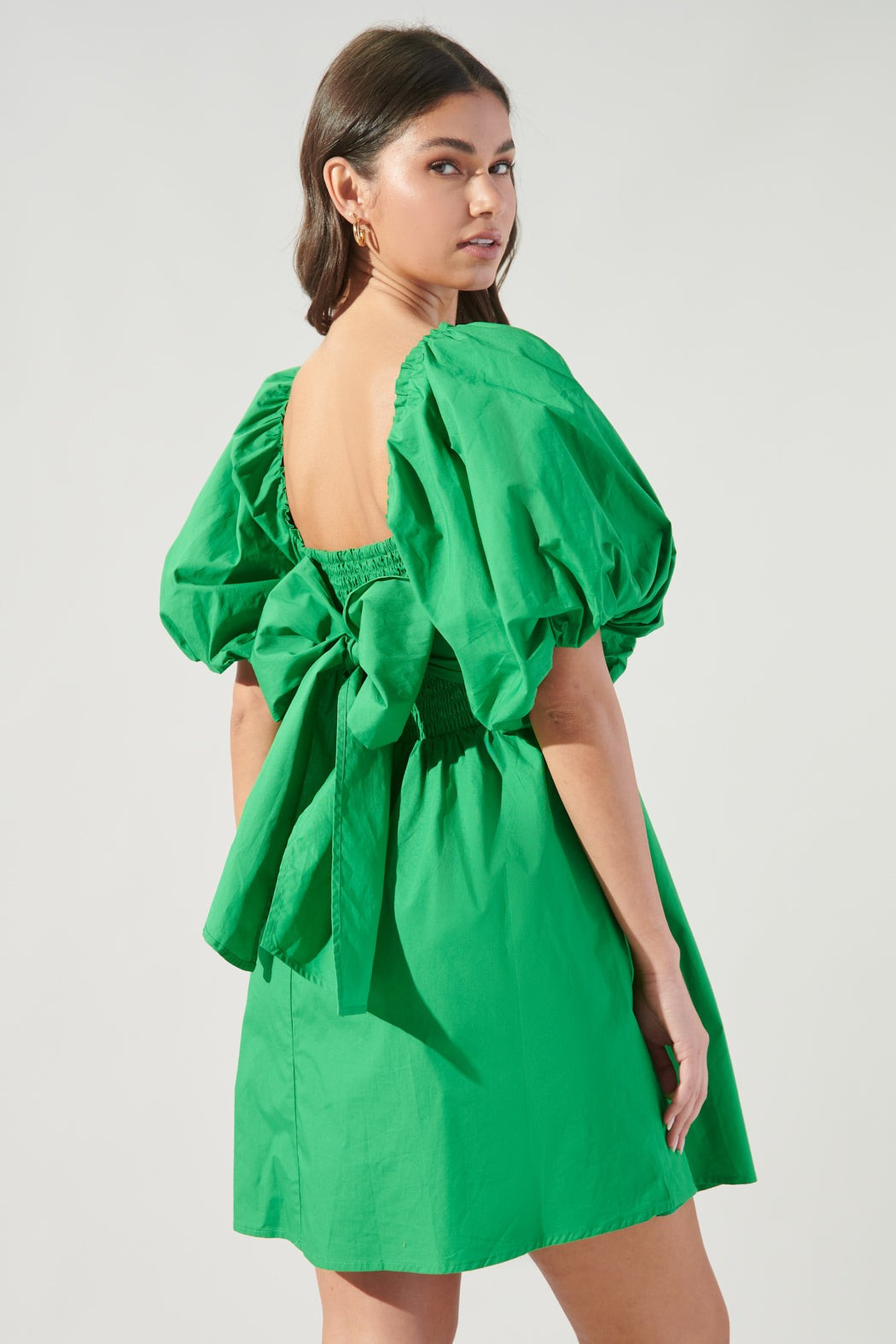 Marion Oversized Puff Sleeve Babydoll Mini Dress | Sugarlips