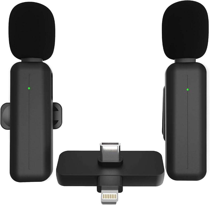 2 Pack Wireless Mini Lavalier Lapel Microphone for iPhone,Android Phone(2 in 1) - 80ft Cordless C... | Amazon (US)