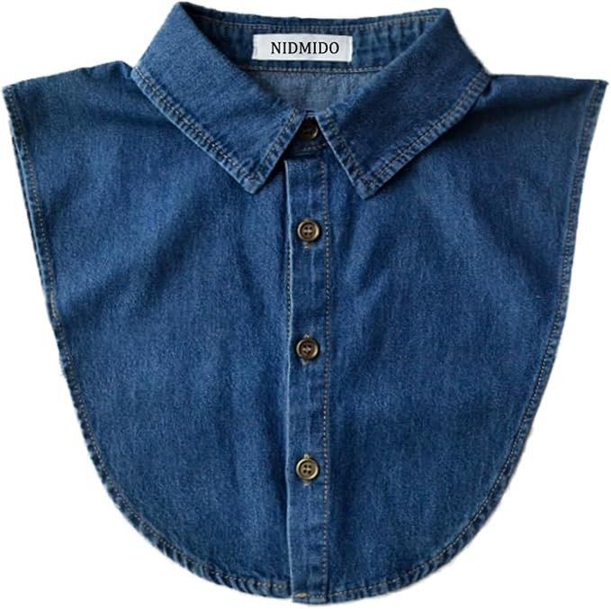 Denim Fake Collar Detachable Dickey Collar Half Shirts Blouse False Collar Top for Women Girls Me... | Amazon (US)