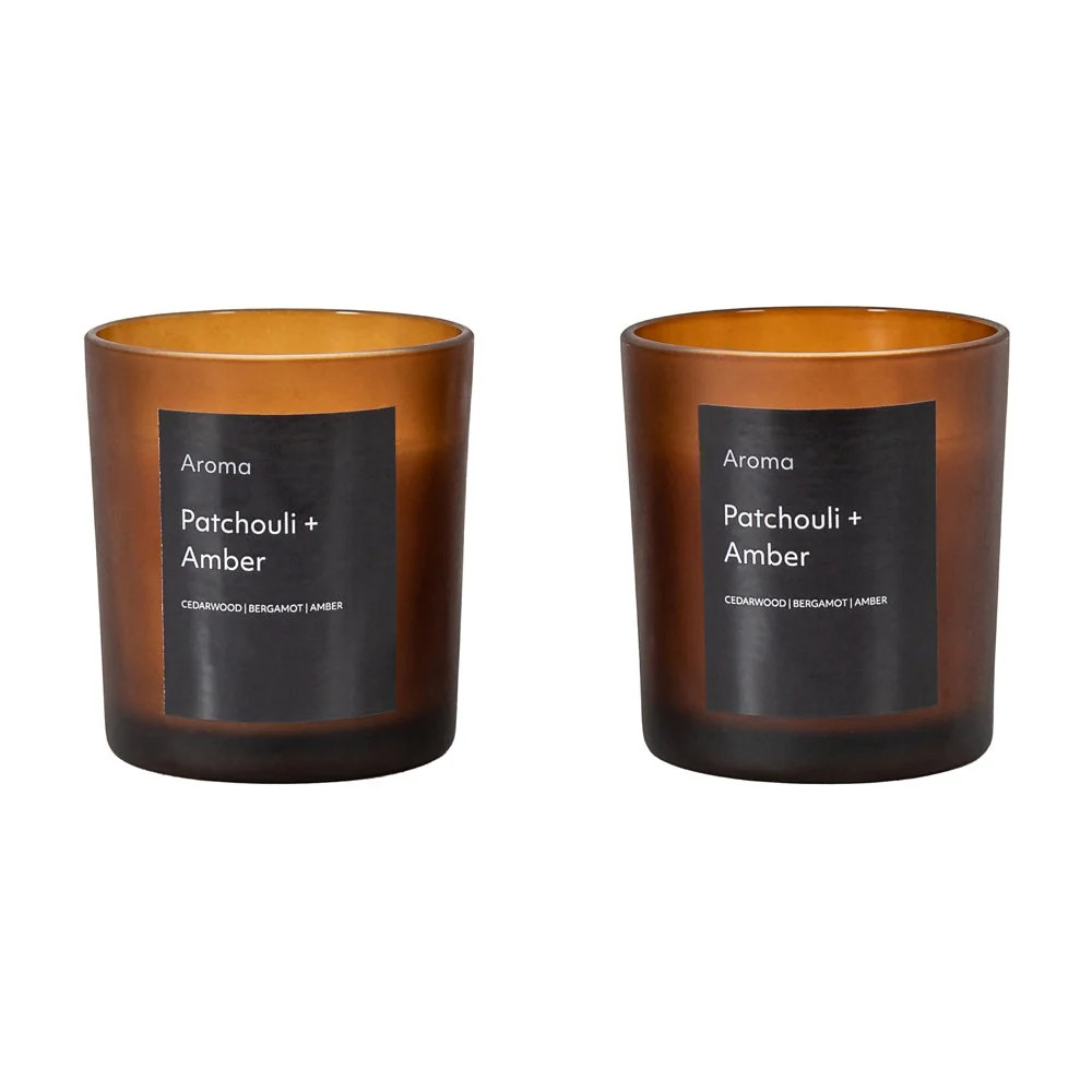 Gallery Interiors Set of 2 Aroma Votive Patchouli & Amber Scent | Olivia's