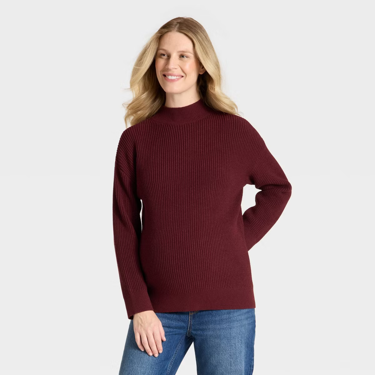 Mock Turtleneck Tunic Maternity Pullover Sweater - Isabel Maternity by Ingrid & Isabel™ | Target