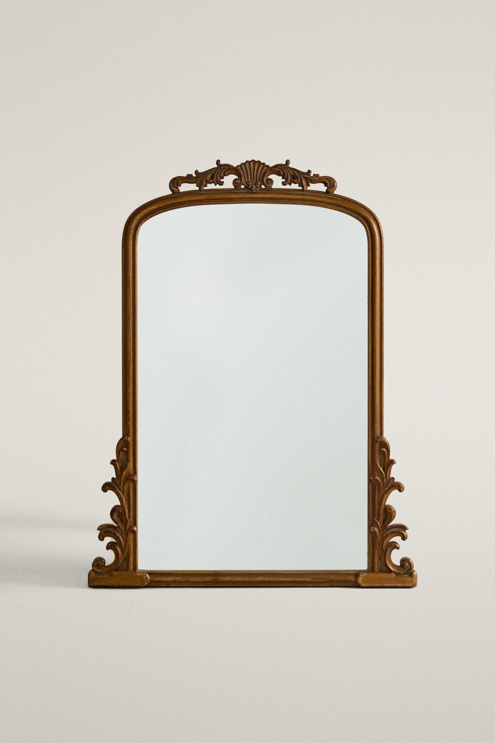 GOLDEN WOODEN WALL MIRROR | Zara US
