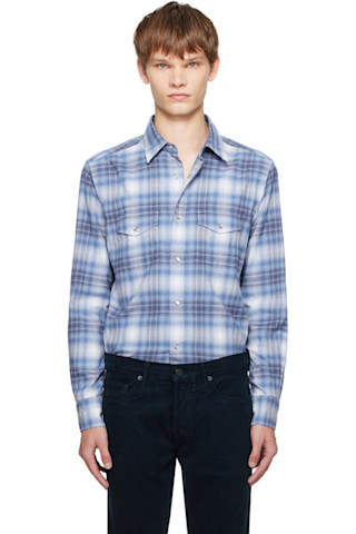 Blue Check Western Shirt | SSENSE