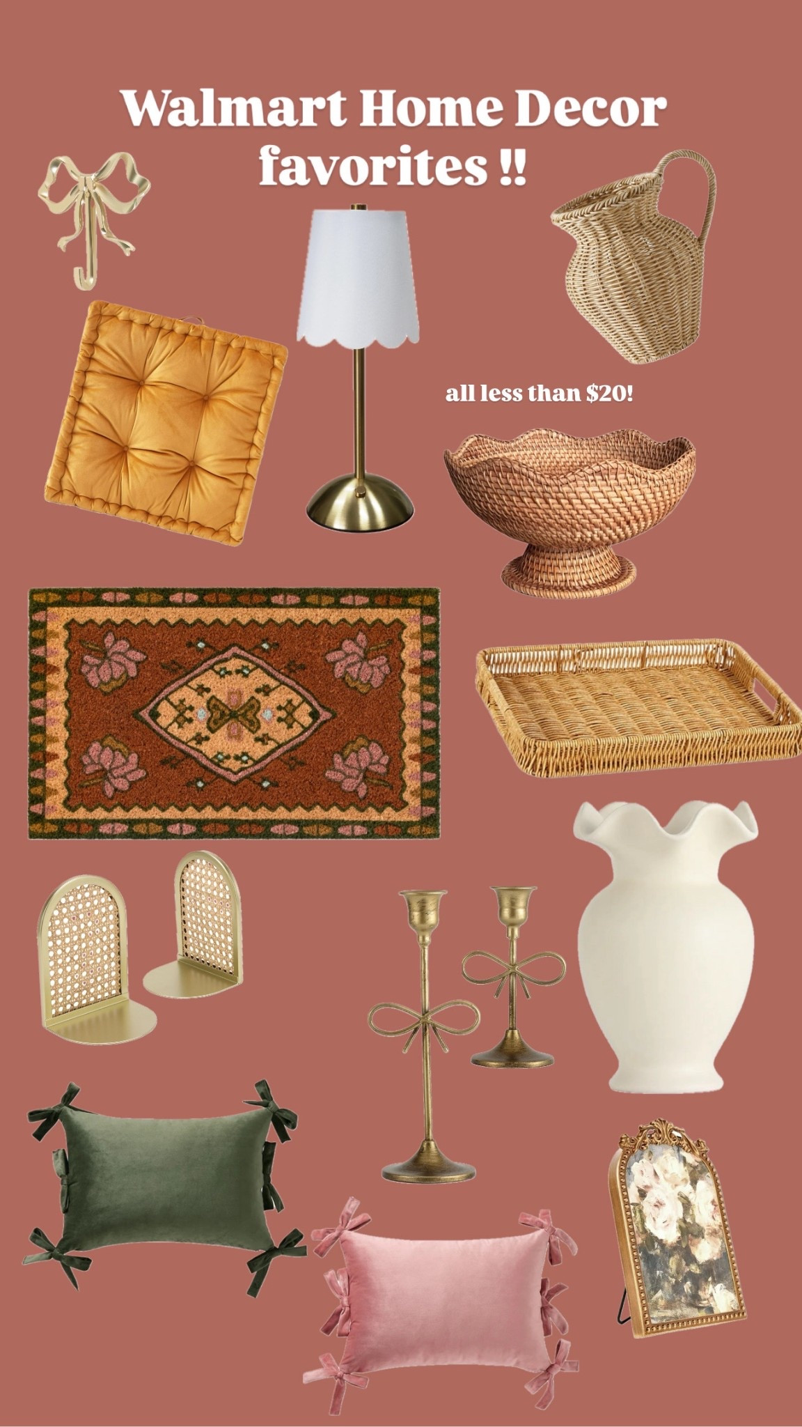 Home decor favorites from Walmart!! All less than $20 each and so so cute!!! 

#LTKSaleAlert #LTKHome