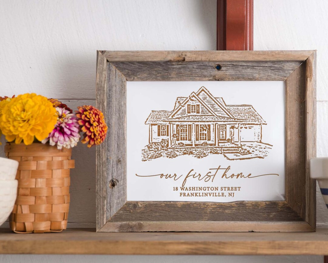 Christmas Gift Idea for Parents Family Home Portrait Engraved - Etsy | Etsy (US)