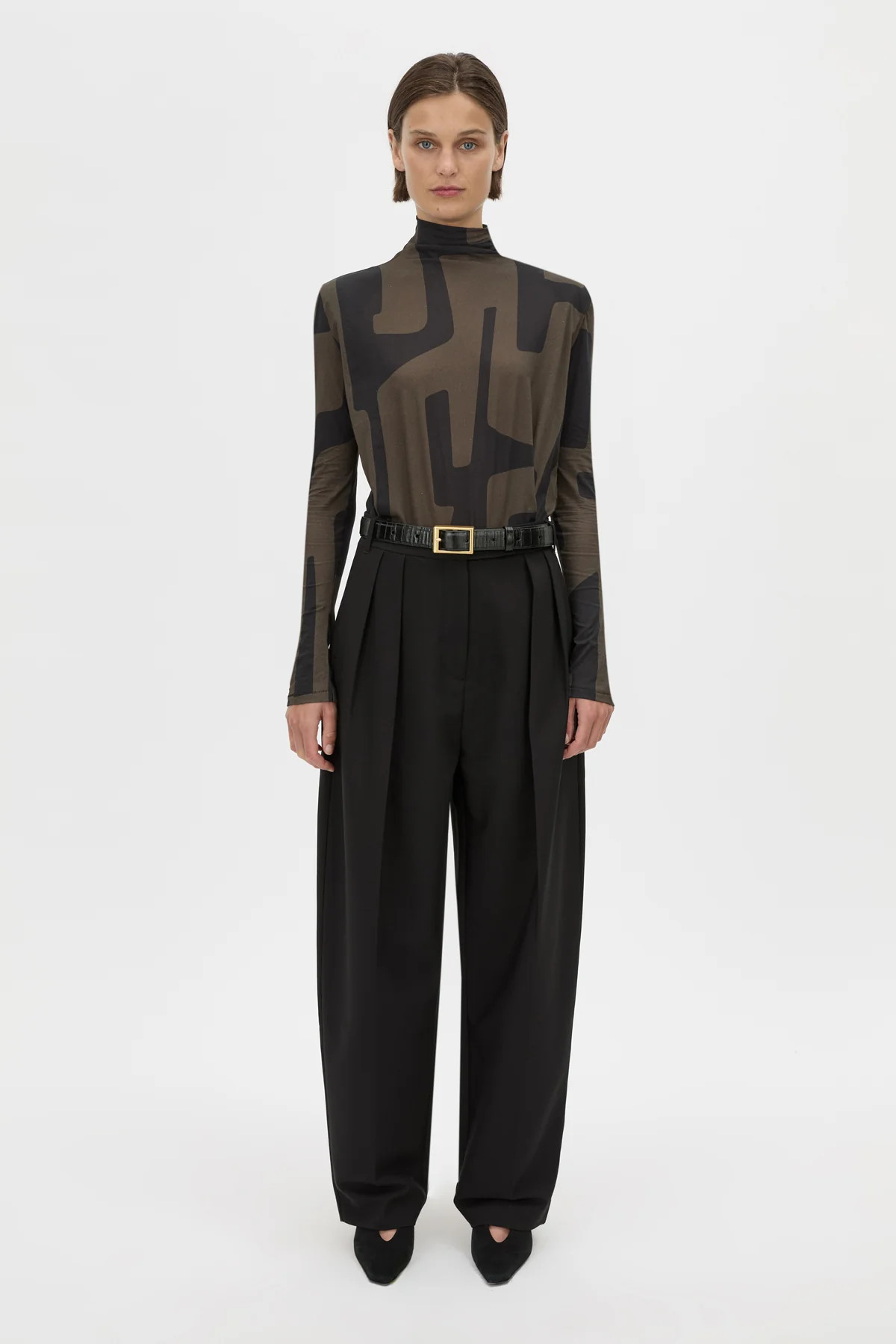 Eidra Printed Long Sleeve Bodysuit in Khaki Green Print - CAMILLA AND MARC\u00ae C&M | CAMILLA AND MARC (ANZ)