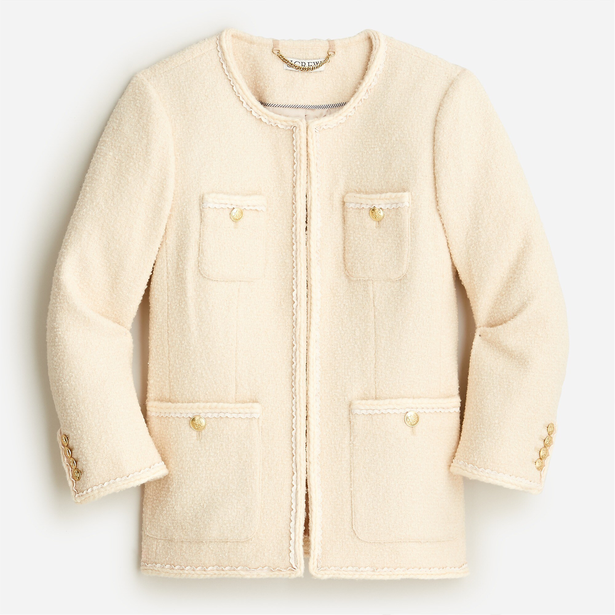 Long lady jacket in wool-bouclé tweed | J. Crew US