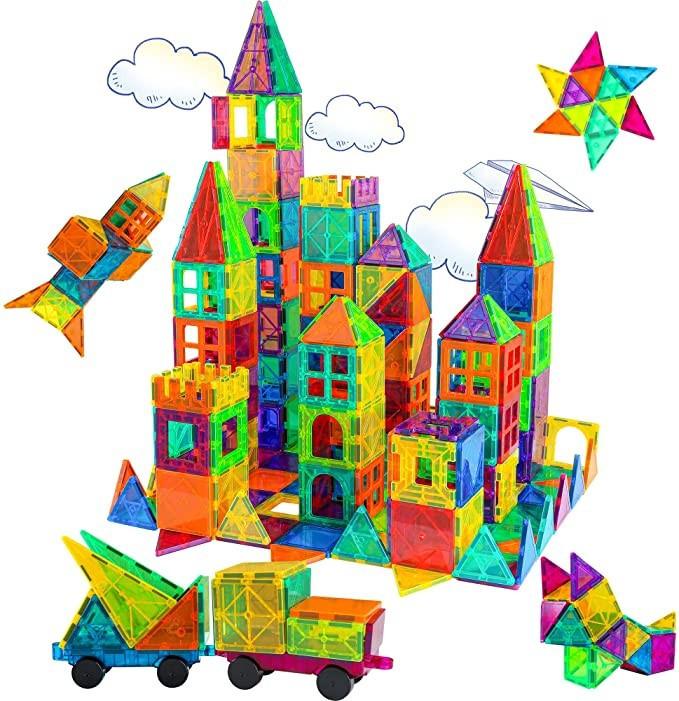 BMAG Magnetic Tiles, 100PCS Magnet Building Blocks for Kids , Stacking Building Set for Boys Girl... | Amazon (US)