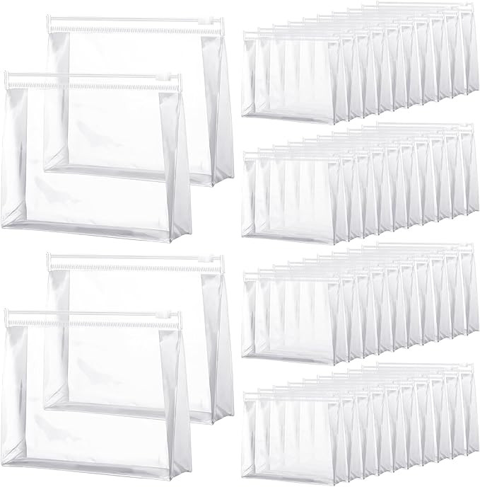 50 Pieces Mini Clear Makeup Bag Organizer Pouches Small PVC Transparent Waterproof Makeup Bag Pla... | Amazon (US)