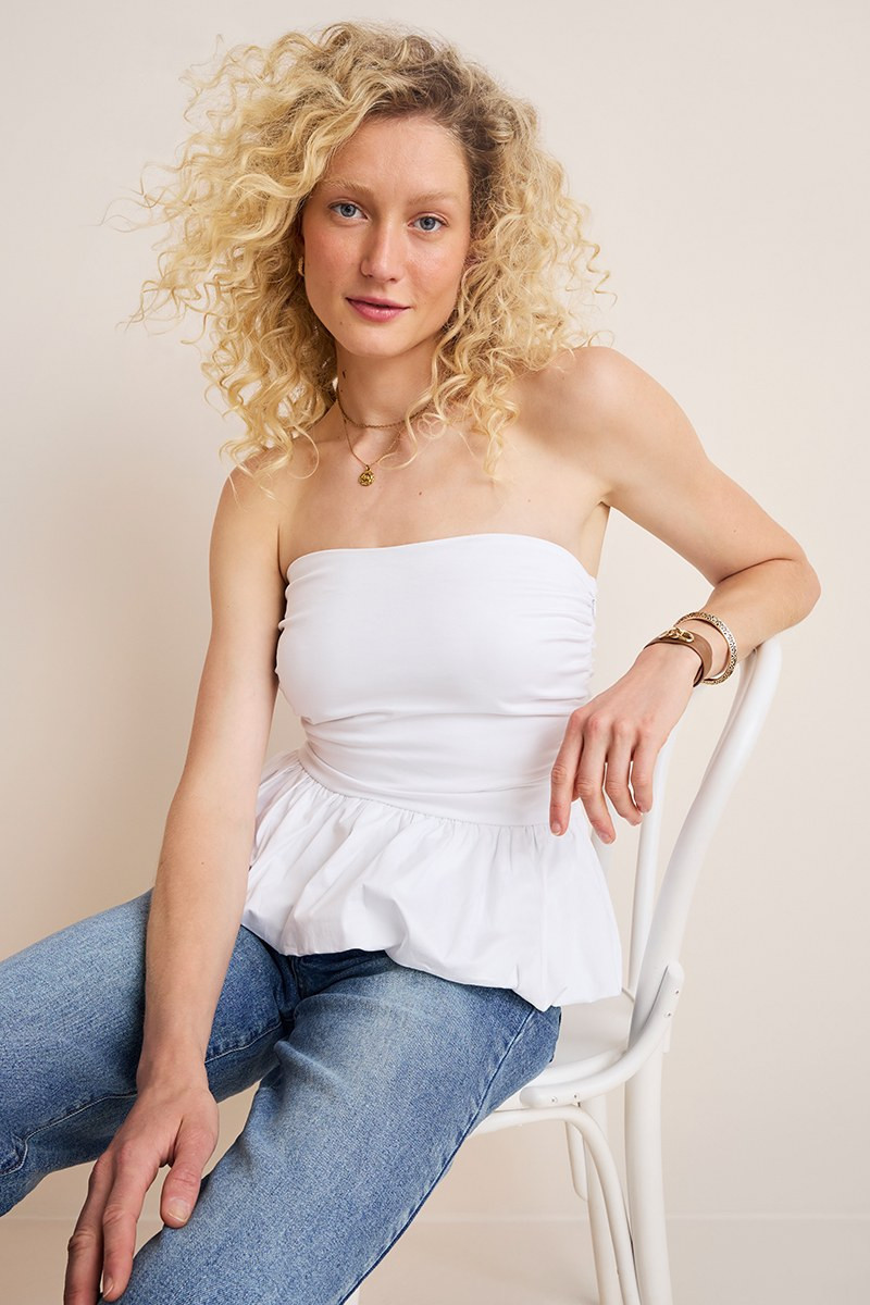 Jill Strapless Bubble-Hem Top | Francesca's