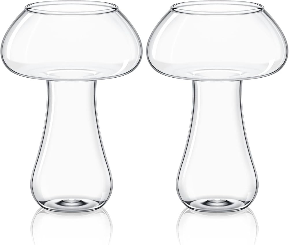 2 Pcs Glass Cup Cocktail Creative Martini Glass Goblet Clear Drink Cup for Juice Beer Wine Champa... | Amazon (US)