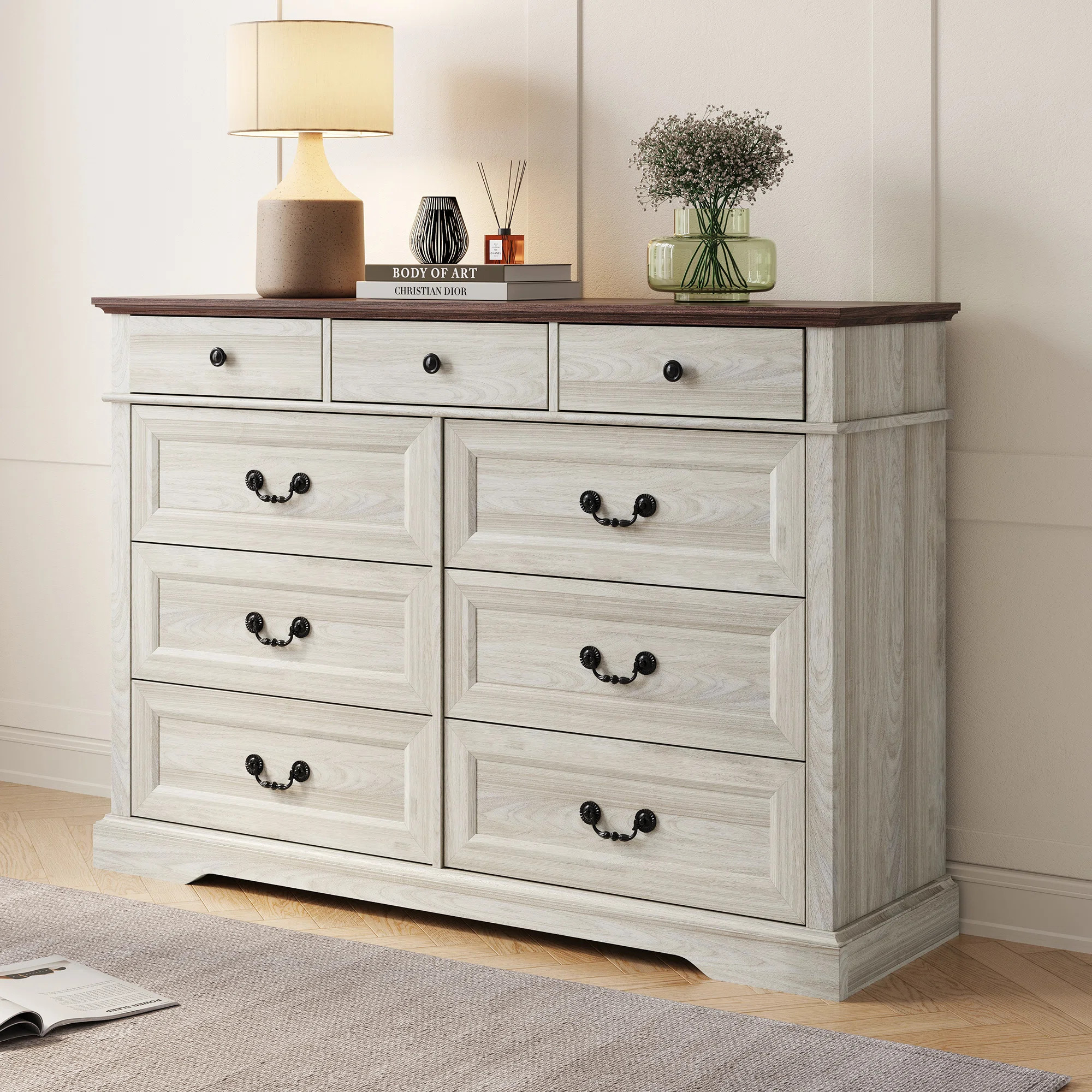 The Twillery Co.® Bridgeport 9 Drawer 53.5'' W Double Dresser & Reviews | Wayfair | Wayfair North America